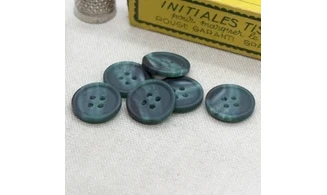 6 Boutons / 16MM / Vert "Emeraude"