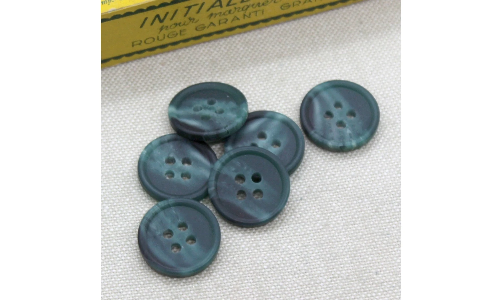 6 Boutons / 16MM / Vert "Emeraude"