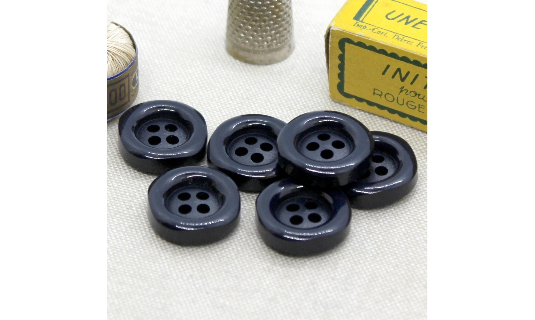 Bouton VINTAGE BLEU / par 6 / 20MM