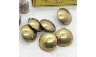 6 boutons / 25MM /Métal doré