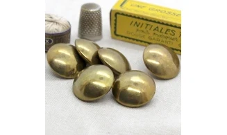 6 boutons / 25MM /Métal doré