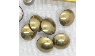6 boutons / 25MM /Métal doré