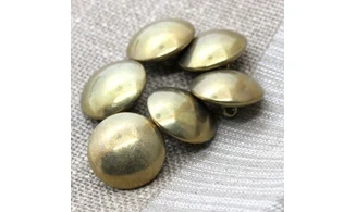 6 boutons / 25MM /Métal doré