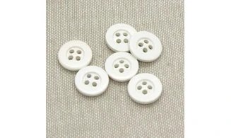 6 boutons / 12MM / Blanc