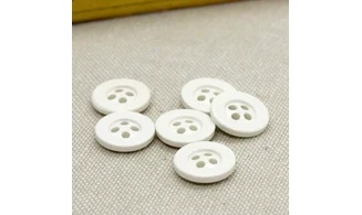 6 boutons / 12MM / Blanc