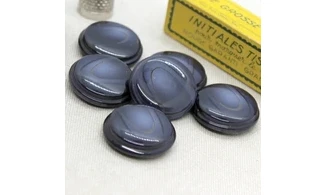 6 boutons / 27MM / Bleu marine