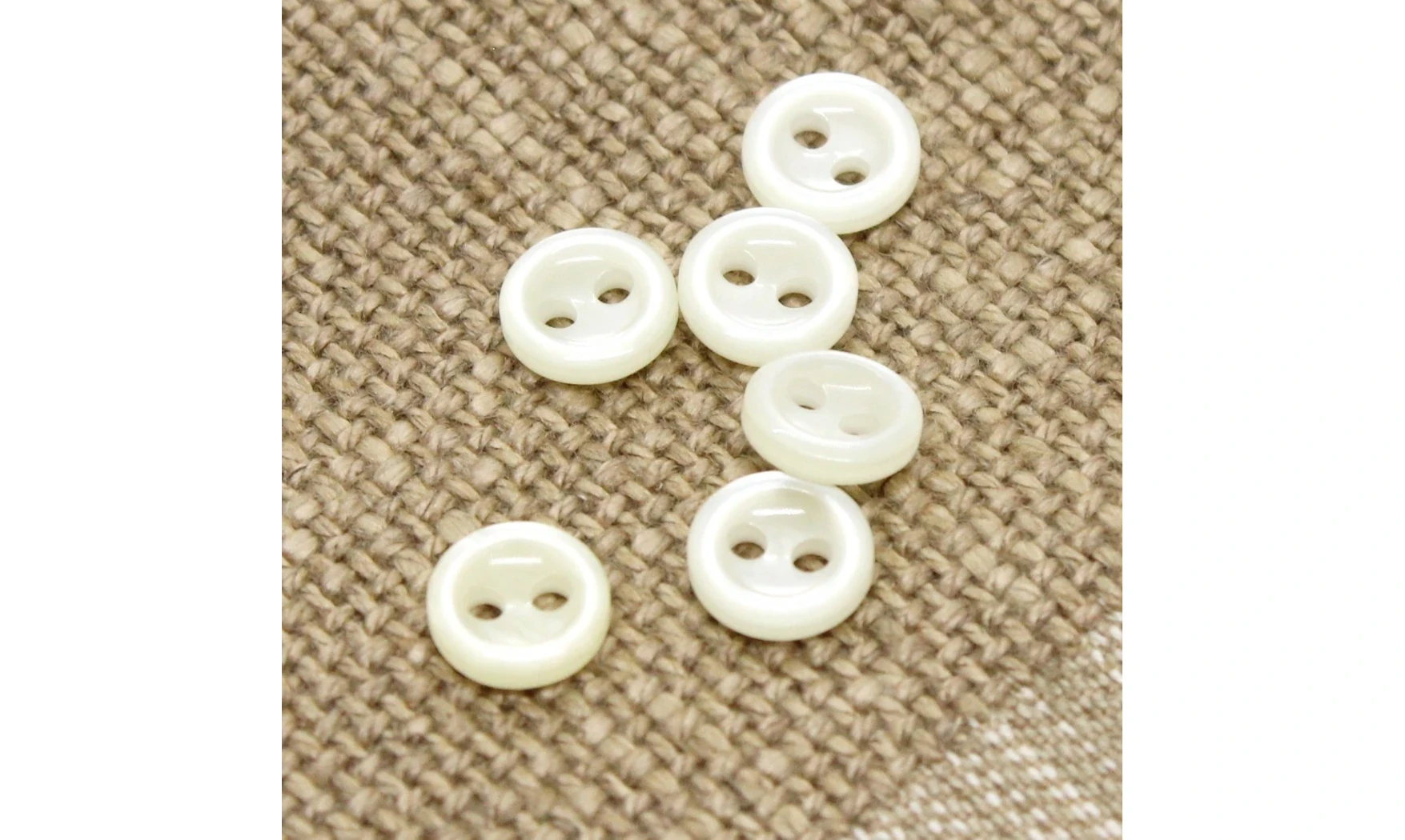 10 boutons / 9MM / Blanc