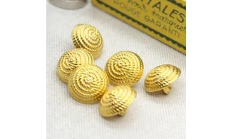 6 boutons / 14MM / Doré Corde "spirale"