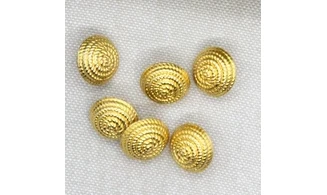 6 boutons / 14MM / Doré Corde "spirale"