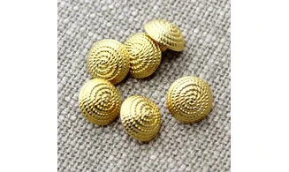 6 boutons / 14MM / Doré Corde "spirale"
