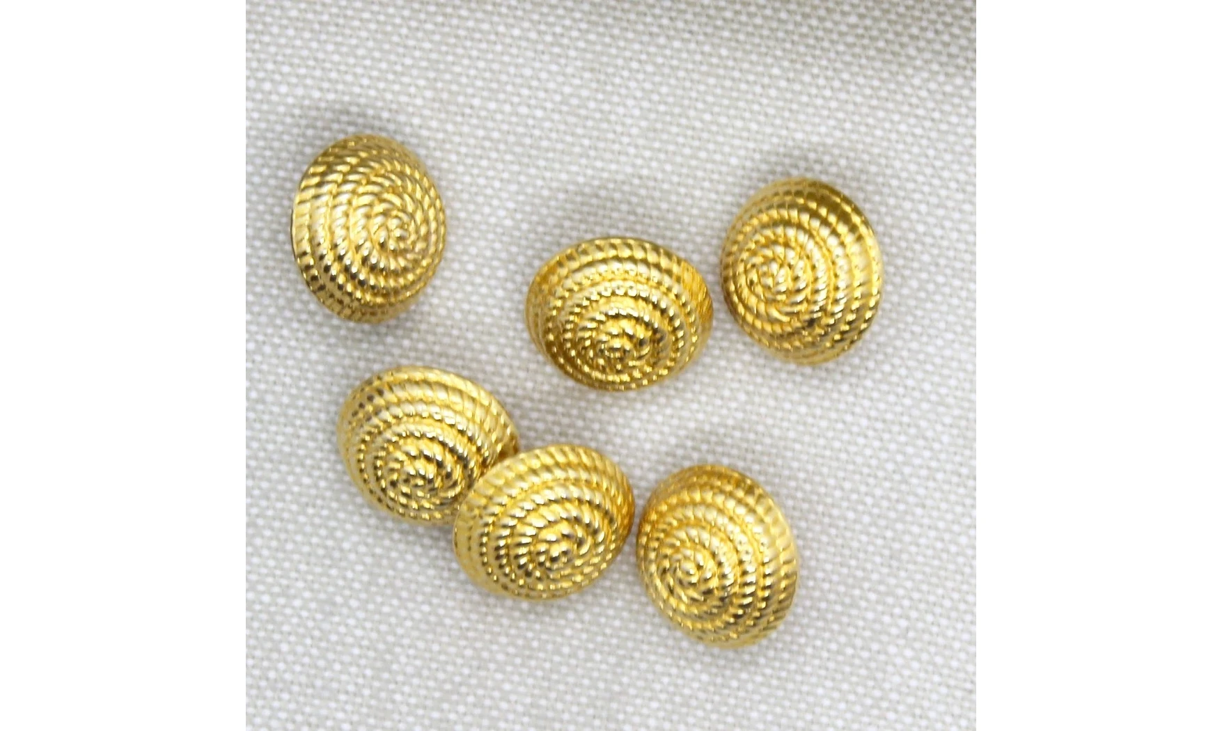 6 boutons / 14MM / Doré Corde "spirale"