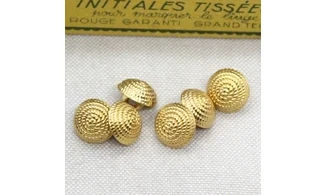 6 boutons / 12MM / Doré Corde "spirale"
