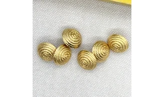 6 boutons / 12MM / Doré Corde "spirale"