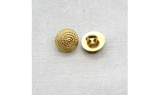 6 boutons / 12MM / Doré Corde "spirale"