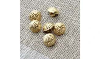 6 boutons / 12MM / Doré Corde "spirale"