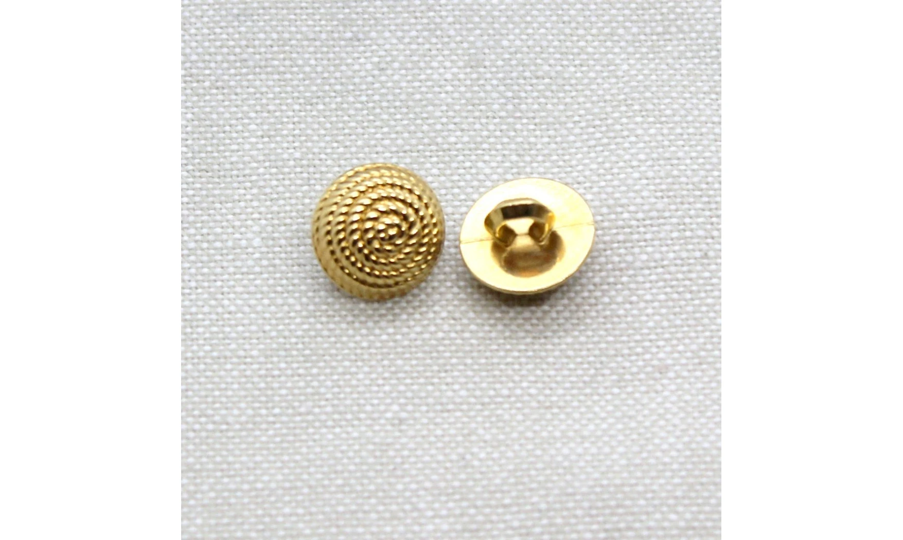 6 boutons / 12MM / Doré Corde "spirale"