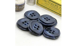 6 boutons / 25MM / Bleu marine