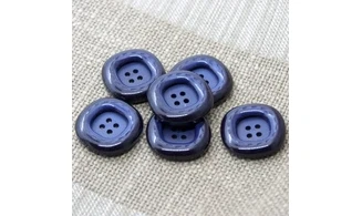 6 boutons / 25MM / Bleu "couture"