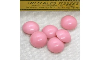 6 boutons / 18MM / Rose bombé