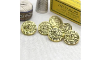 6 boutons / 18MM / Blason doré