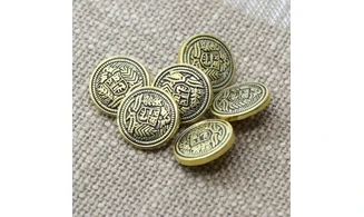 6 boutons / 18MM / Blason doré