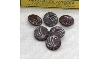 6 boutons / 18MM / Verre marron