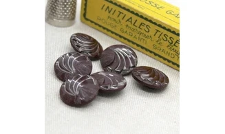 6 boutons / 18MM / Verre marron