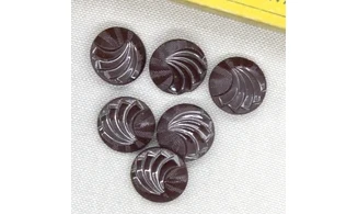 6 boutons / 18MM / Verre marron