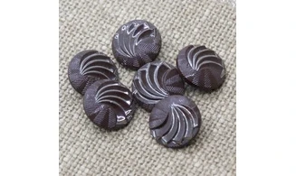 6 boutons / 18MM / Verre marron