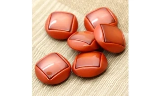 6 boutons / 26MM / Rouge orangé