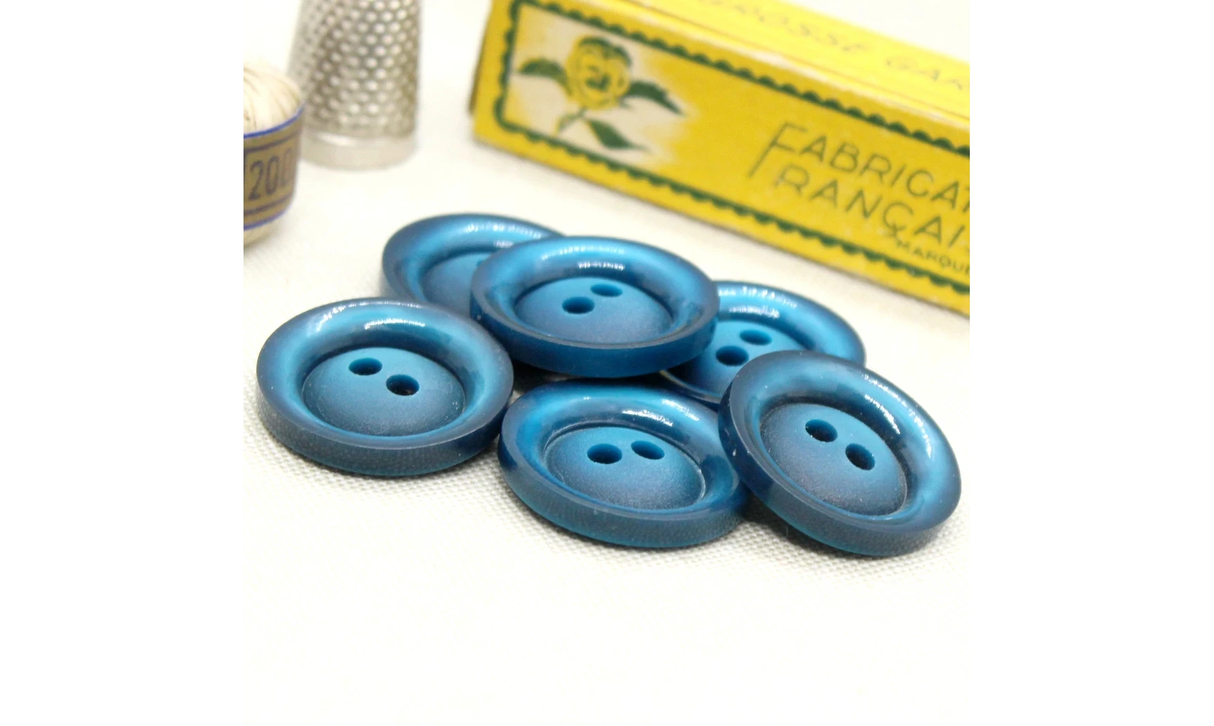 6 boutons / 26MM / Bleu