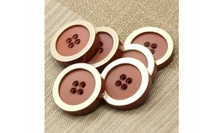 6 boutons / 30MM / Terracotta et doré