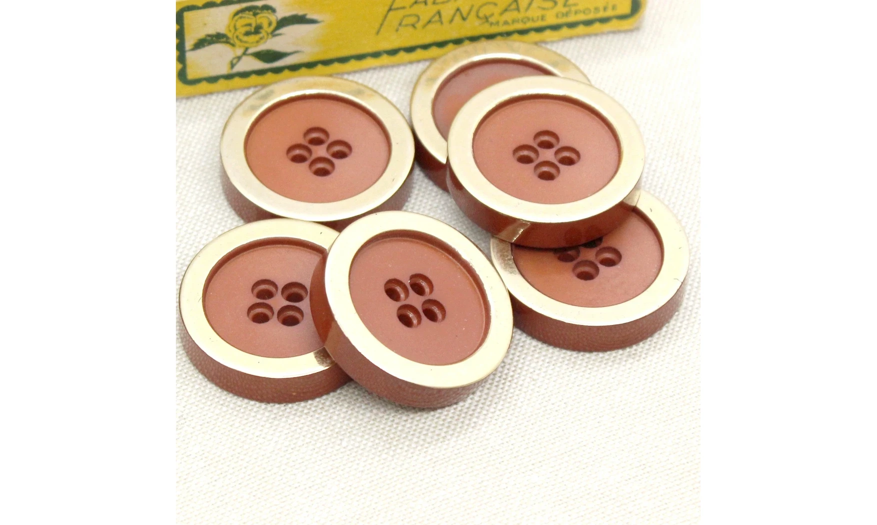 6 boutons / 30MM / Terracotta et doré