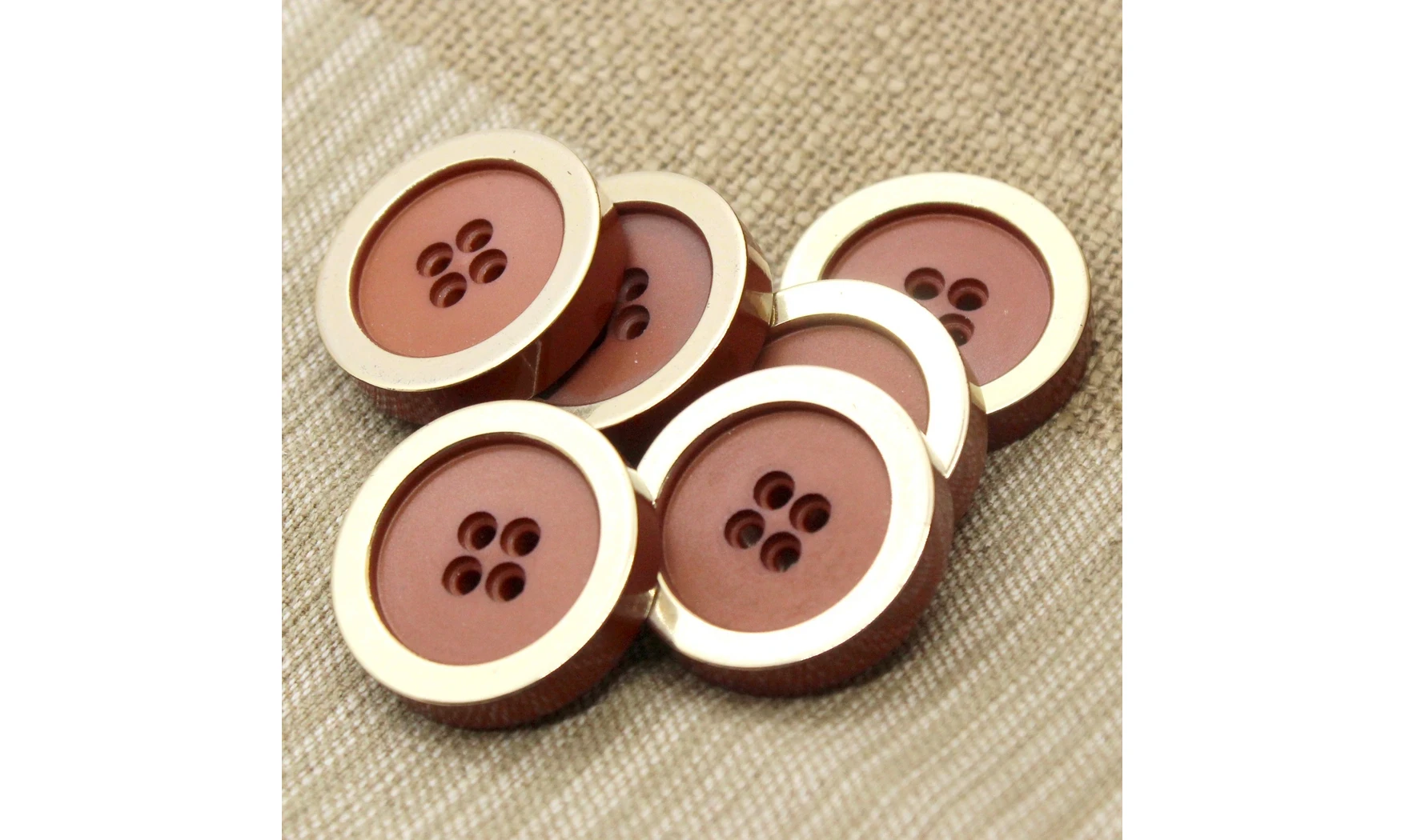 6 boutons / 30MM / Terracotta et doré