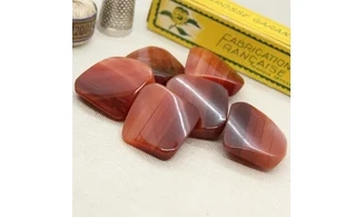6 boutons / 26MM / Rectangle rouge
