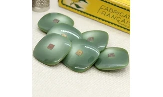 6 boutons / 25MM / carré vert dégradé