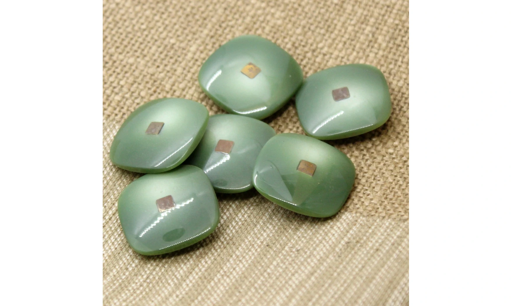 6 boutons / 25MM / carré vert dégradé