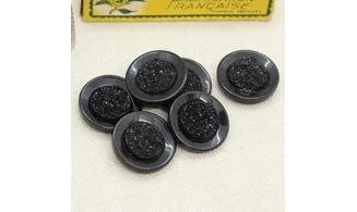 6 boutons / 25MM / Noir "Granité"