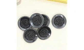 6 boutons / 25MM / Noir "Granité"