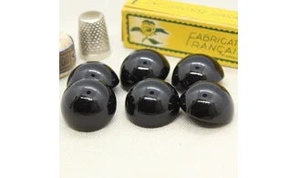 6 boutons / 25MM / Métal laque noire