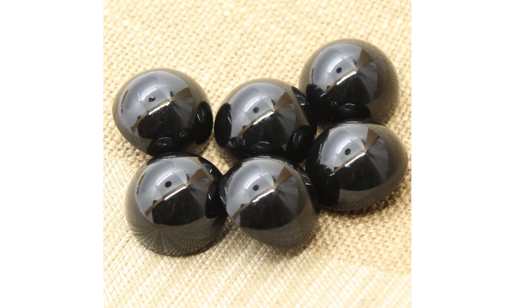 6 boutons / 25MM / Métal laque noire