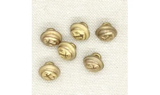 6 boutons / 10MM / Métal doré Ancre