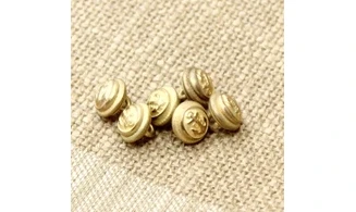 6 boutons / 10MM / Métal doré Ancre