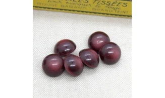 6 boutons / 14MM / Lie de vin Bombé