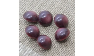 6 boutons / 14MM / Lie de vin Bombé