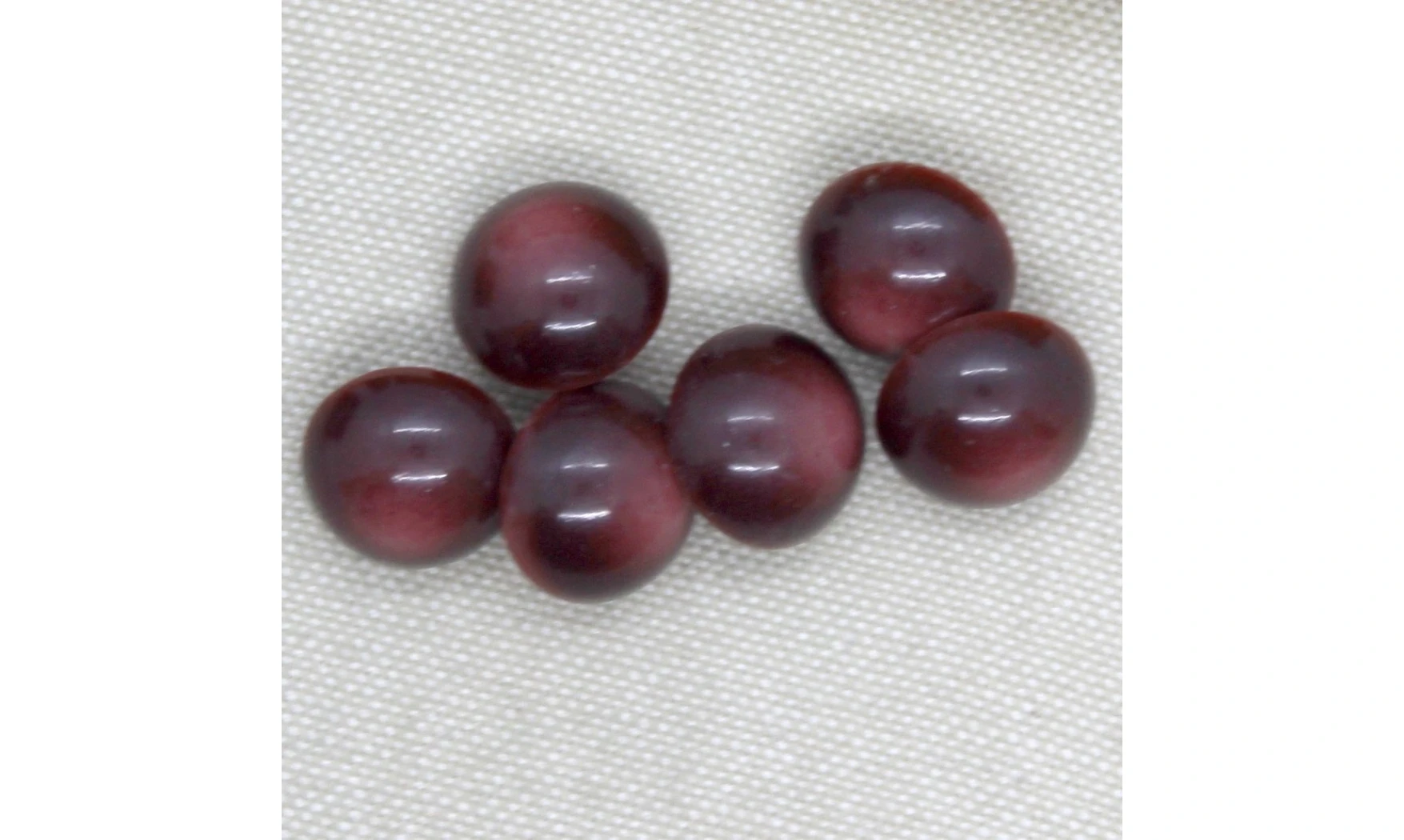 6 boutons / 14MM / Lie de vin Bombé