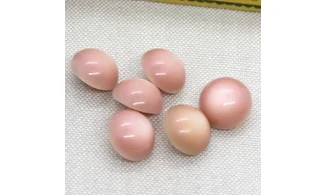 6 boutons / 14MM / Vieux rose Bombé