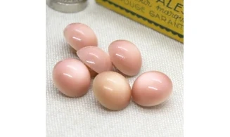 6 boutons / 14MM / Vieux rose Bombé