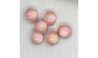 6 boutons / 14MM / Vieux rose Bombé