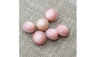 6 boutons / 14MM / Vieux rose Bombé